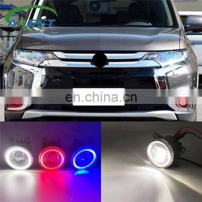 2 Functions Auto LED DRL Daytime Running Light For Mitsubishi Outlander 2006-2018 Car Angel Eyes Fog Lamp Foglight