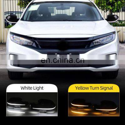1Pair LED Mirror Cover Flowing Side Rear-View Replacement Blinker Turn Signal DRL For Honda Civic 2016 2017 2018 2019