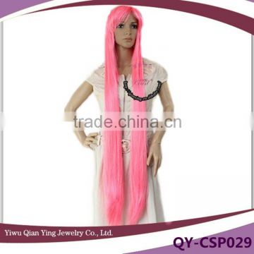 very long japanese straight pink cosplay wigs