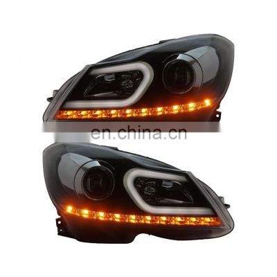 For W204 LED Strip Head Lamp 11-14 C Type China LED Light Xenon