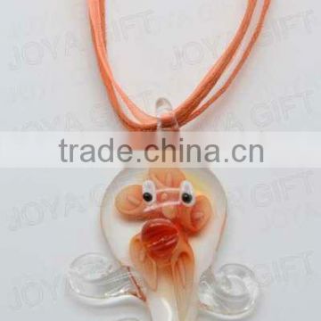 2014 wholesale Lampwork Glass Pendant Necklace Lampwork glass Necklace glass pendant lamp red with wax cord