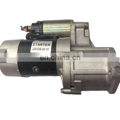 Excavator electric parts L200 4D56 24V 10T Excavator starter motor