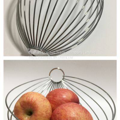 Countertop Metal Steel Wire Vegetables Fruit Bowl Banana Holder Kitchen Rack Storage Fruit Basket Metal photo-4