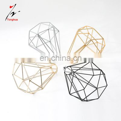 Tonghua Nordic Electroplated Painted Color Iron Loft Edison Bulb Light Shade DIY Lamp Kits Pendant Light Indoor Decor Cage