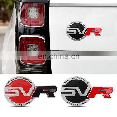 for Land Rover Logo - Insignia Sticker Back Bumper Grille Trunk Sticker Emblem SVR Logo Badge Black Silver Red English Logo