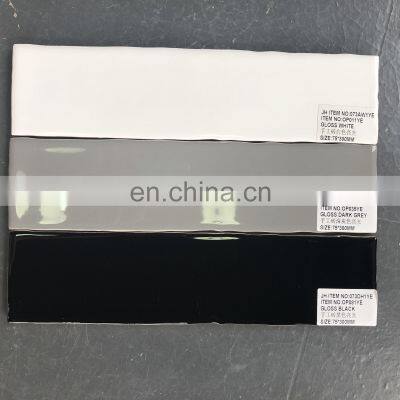 Wavy Edge Handmade 75x300mm Glossy Dark Grey Subway Tile Ceramic Wall Tile OP035YE photo-2
