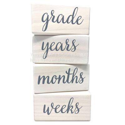 Wood Milestone Age Blocks, Baby Age Photo Blocks Baby Shower Gift and Keepsake photo-5