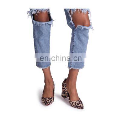Women Classic Pointed Toe Block Heel Sexy Pumps Leopard Print Sandals Ladies Footwear Shoes photo-4