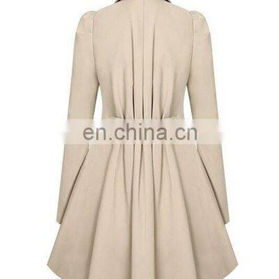 2020 Wholesale Ladies Fashion Solid Color Button Lapel Windbreaker Long Spring Autumn Coat Trench Outwear Jacket for Women photo-5