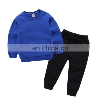 High quality crewneck 2pcs kids hoody hot sale baby clothing set boy newborn