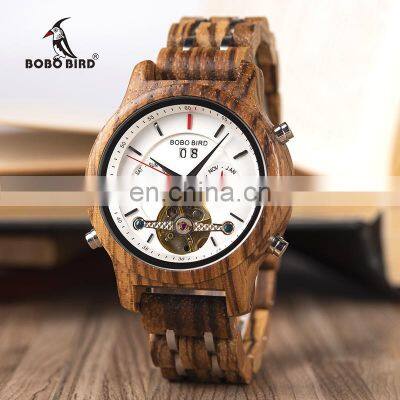 BOBO BIRD Fashion Luxury Handmade OEM Automatic Mechanical Wood Watch for Men and Women