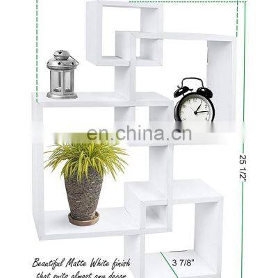 White Finished Wooden Floating Wall Shelf photo-2