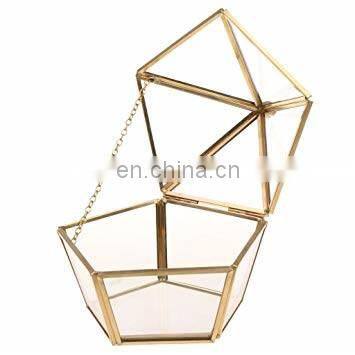 gold clear glass jewelry box