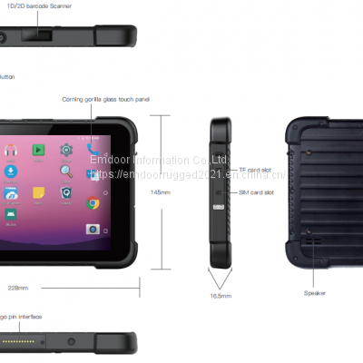 8'' Android: EM-Q86 IP67 Level Rugged Tablet