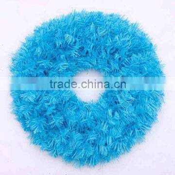 Wholesale artificial pvc blue christmas wreath