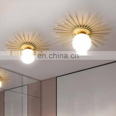 Sun Round Glass LED Ceiling Lamp for Bedroom Surface Mounted Round Modern Indoor Ceiling Light photo-2