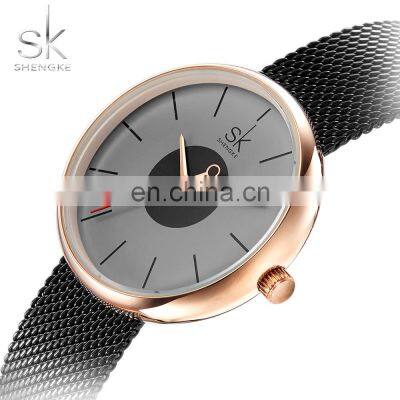 SHENGKE Casual Ladies Watch Simple Dial Stainless Steel Milanese Mesh Strap Quartz Movement Watches Alloy Case Wristwatch K0041L photo-2