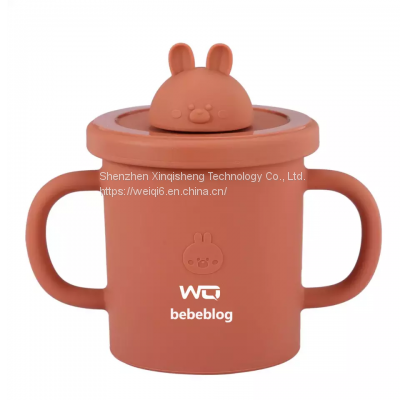 BPA Free Baby Silicone Sippy Cups Animal Shape Kids Toddler Training Drinking Silicon Straw Cup With Lid photo-5