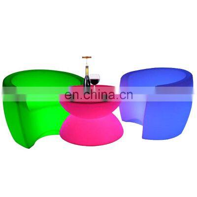 Event Party Lounge Nightclub Plastic Led Furniture Set Chair Table Light Glowing Led Bar Table