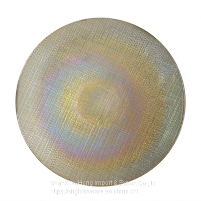 13-inch Colored Glass Round Charger Plates for Weddings Churches Restaurants and Events