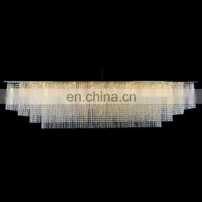 Ceiling lamps chandelier rectangular bead crystal lamp pendant light for project villa