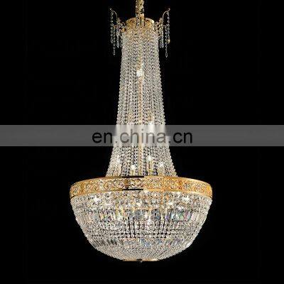 big chandelier luxury golden pendant light modern empire crystal chandeliers for hotel villa decoration