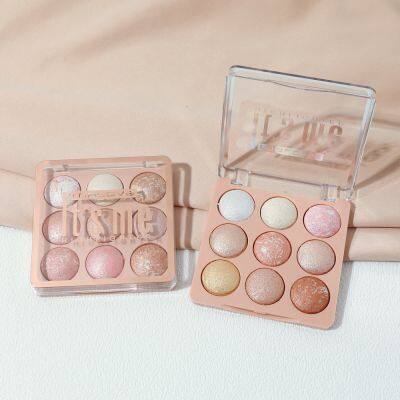 Factory OEM 9 Color High Pigment Make up Bronze Highlight Baked Palette Cosmetic La Sombra De Ojos