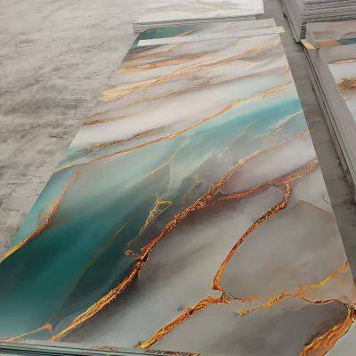 PVC Golden Marble Panel Gilded Wall Panels for Home and Office Wall Decoration