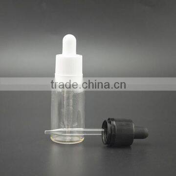 glass pipette 15ml round shape clear pet dropper bottles with white child proof cap rubber                        
                                                                                Supplier's Choice