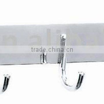 Stainless steel clothes hook,robe hooks, mirror polished stainless steel board, zinc hooks 3-8 hooks YG012