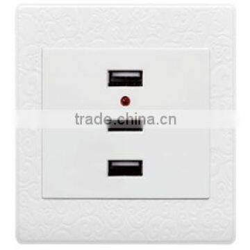 Professional 3 USB Mobile Phone wall outlet/wall outlet socket/wall mounted usb outlet