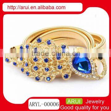 Fahion adjustable sexy belly chain sapphire peacock waist chain