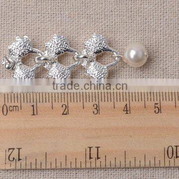 Women Wedding Dress Jewelry Sets Short Chain Pearl Necklace Earring Set photo-2