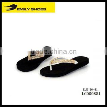 Popular lady's EVA flip flops with gold accessory