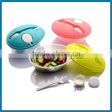 PP PLASTIC LUNCH BOX WITH FORK AND SAUCE CONTAINER