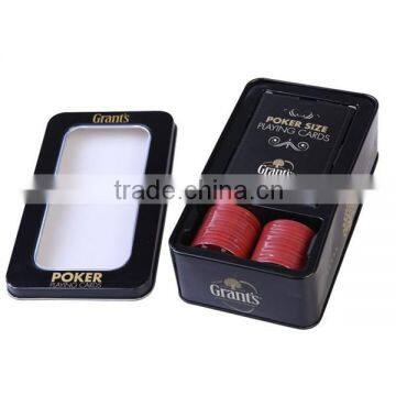 mini adversting promtional playing card,poker set with tin box