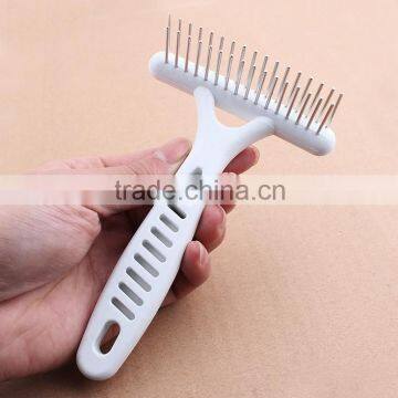 Pets Double Row Comb Steel Pins Cat Grooming Rake Dog Brush photo-3