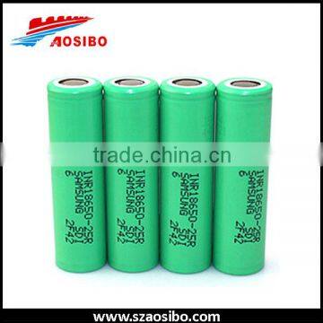 Hottest samsung battery 18650 2500mah 35A 25r samsung 18650 battery 2500mah