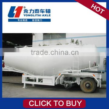 Block assembly semi trailer with manual lifting ramp