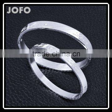 Stainless Steel "LOVE" Letters Bangles Women Fashion Wedding Promise Gifts