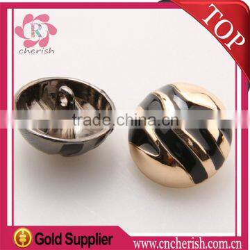 Gold and black color sew metal button with high quality
