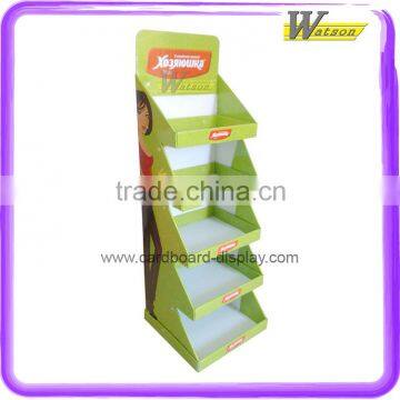 shop hot sale 5 layer cardboard display shelf for merchandise display