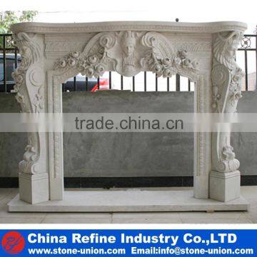 Carved Figure head Modern Marble Stone Fireplace