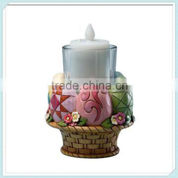 Egg shaped resin easter candle holder