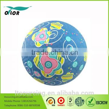 Popular 7" cartoon rubber playground balls for kids