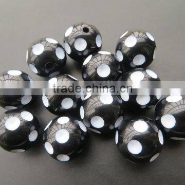 Halloween Mysterious Black beads 12mm to 24mm chunky resin polka dot beads for Chunky Necklace Making