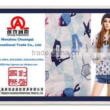 100% cotton fabric china factory production fashion design printing fabric for garments