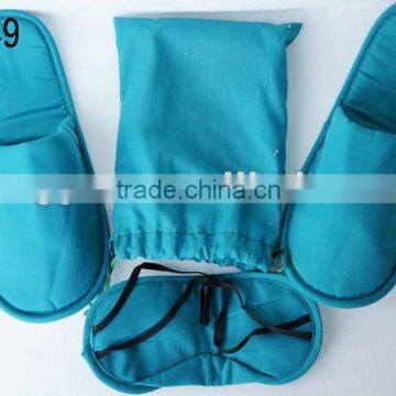 travel bag KIT /blue cotton hotel slippers