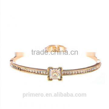 New Design 18K Yellow Gold Plated Full Rhinestone Austrian Crystals Adjustable Bracelet photo-2