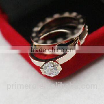 Classic Single Rhinestone Big Stone Titanium Steel Bulgarian Combo Carat Designs Rose Gold Ring Jewelry Accessories photo-4